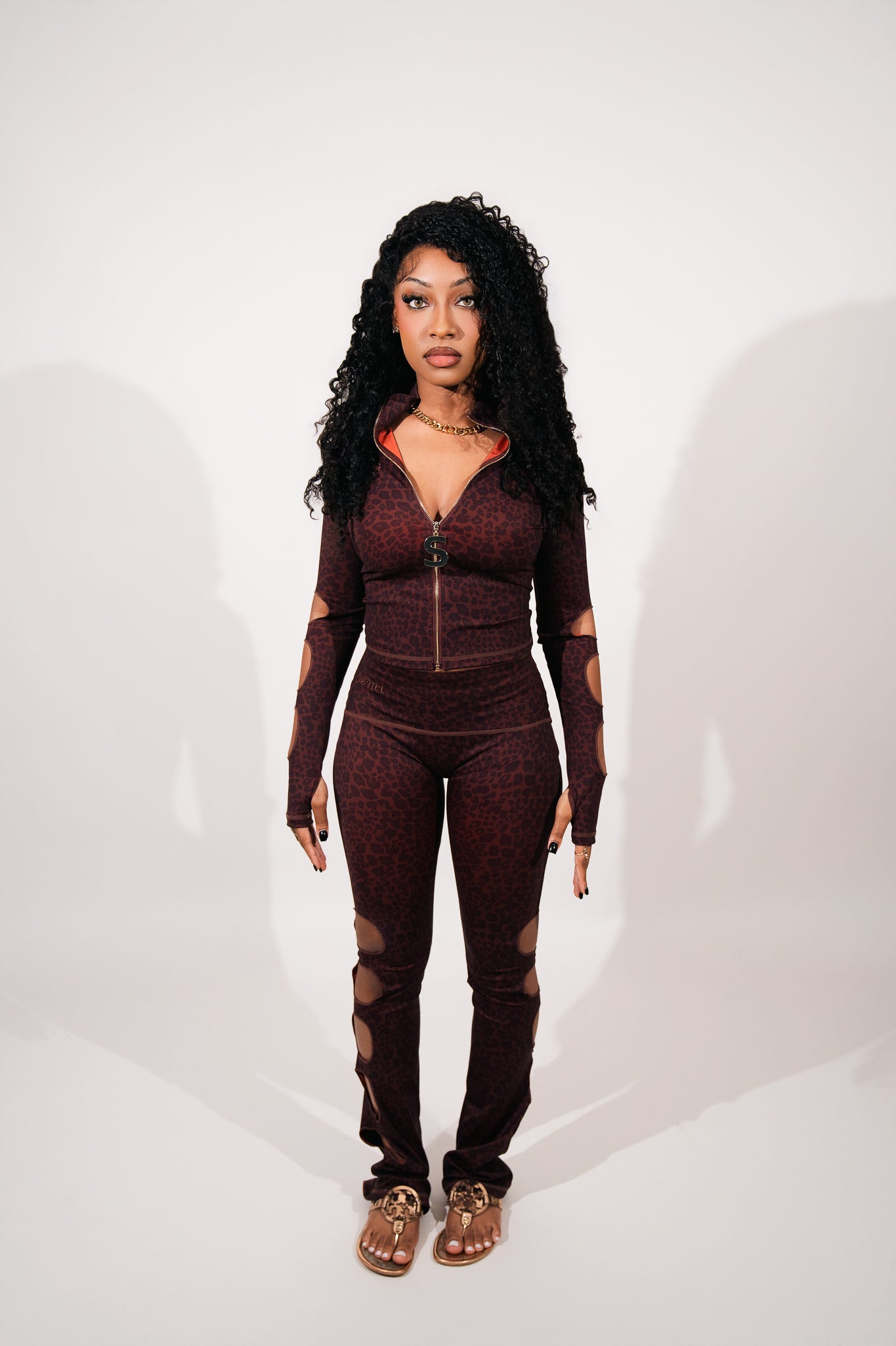 SEMI CUTOUT SET (Burgundy cheetah)