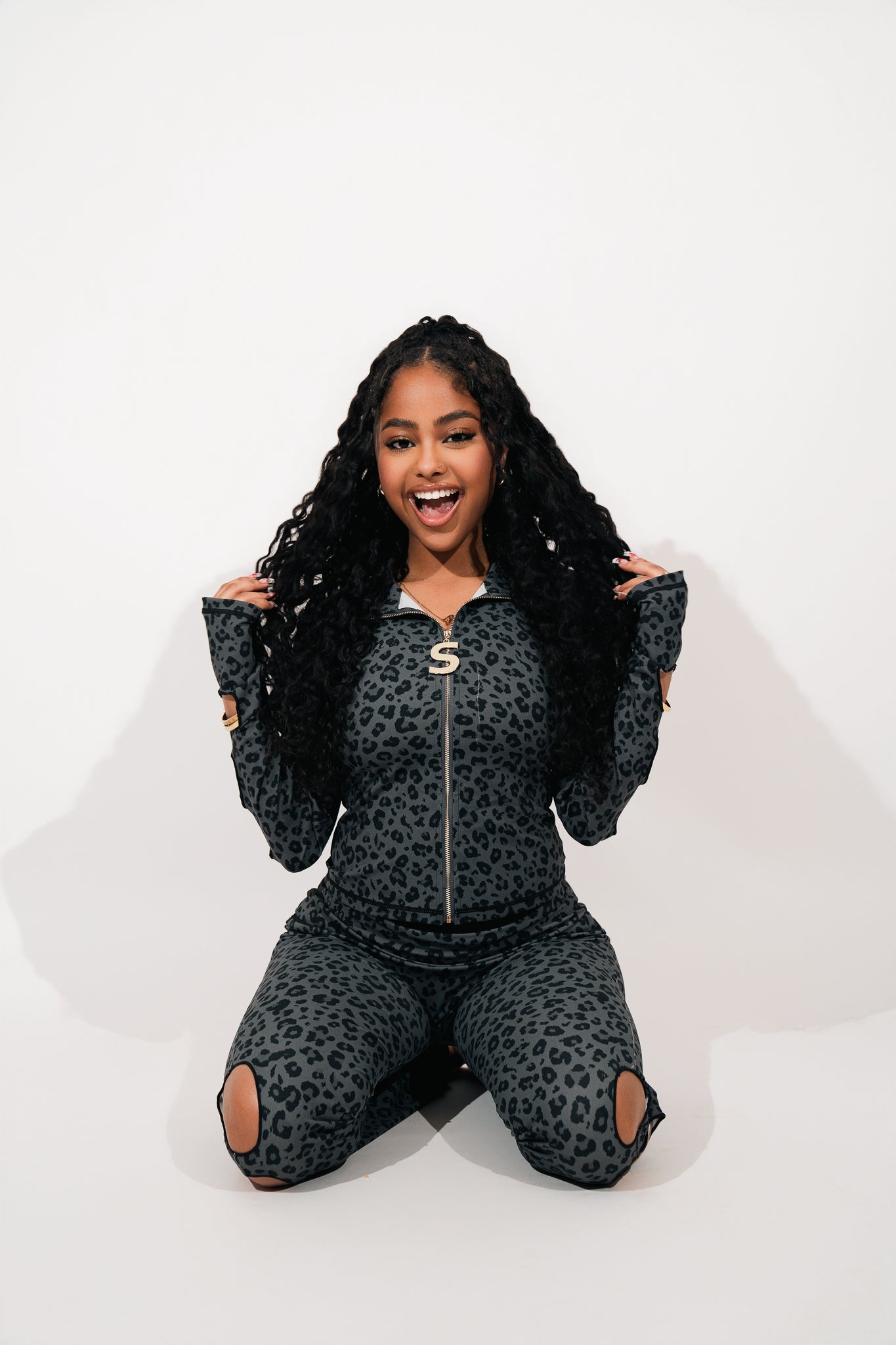 SEMI CUTOUT SET (Gray cheetah)